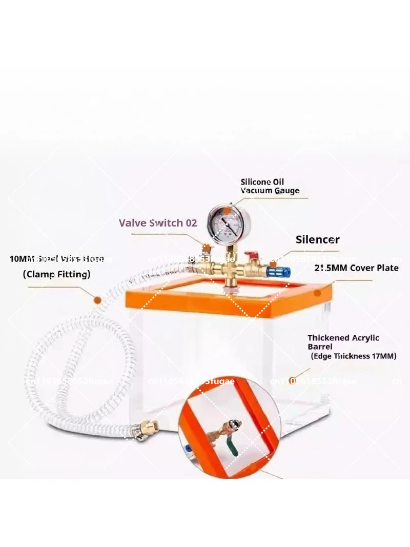 Transparent Acrylic Vacuum Chamber for Epoxy Resin & Silicone Glue Degassing - AB Glue Bubble Remover