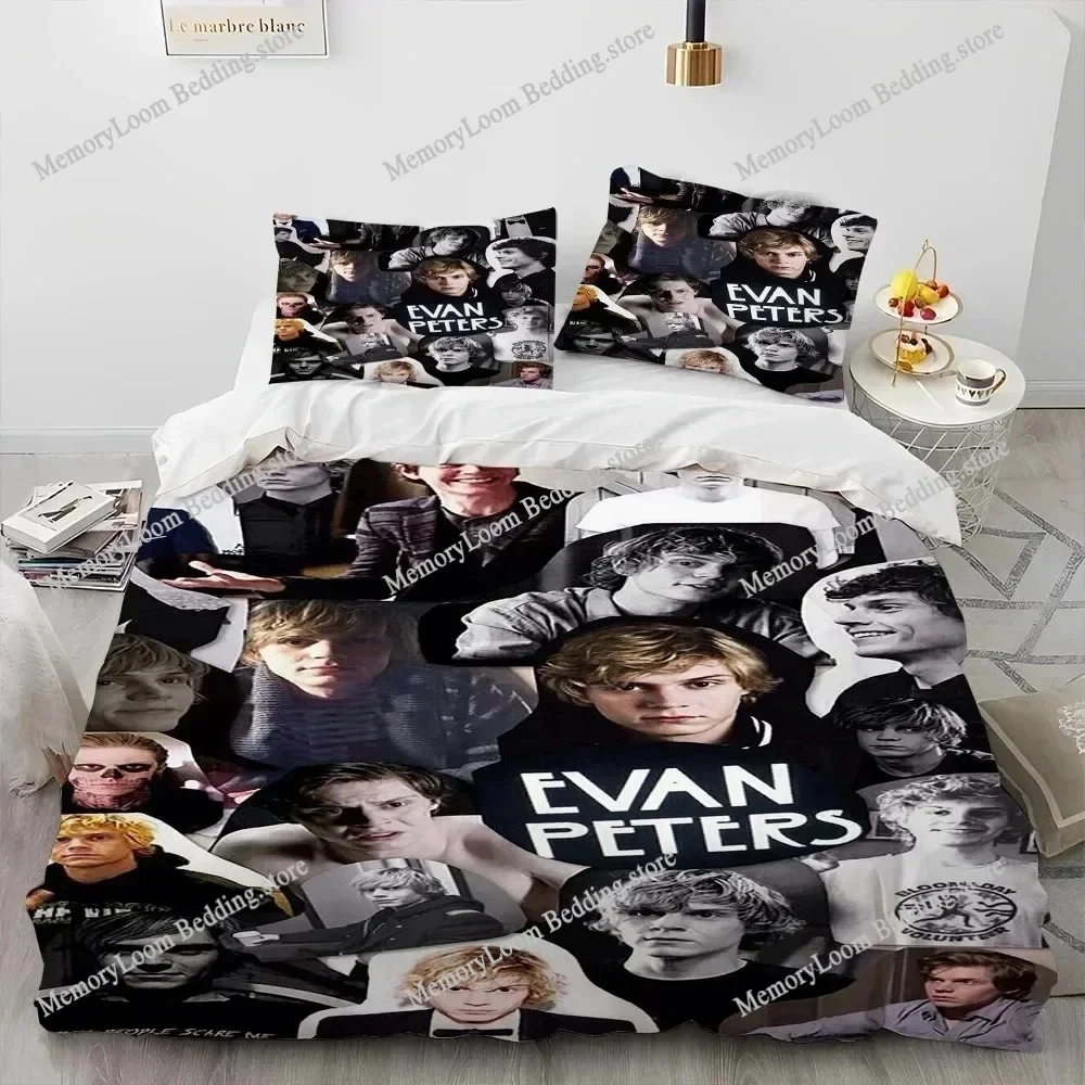 Movie Character Cool Evan Peters Movie TV Actor Bedding Set Twin/Queen Size Duvet Cover Pillowcase Soft Bedroom Decor Set