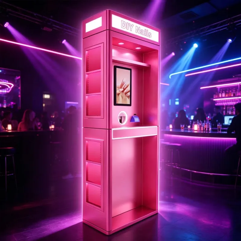 Vertical AI Self‑Service Beauty Nail Art Vending Machine 21‑Inch Touch Screen DIY for Commercial Use
