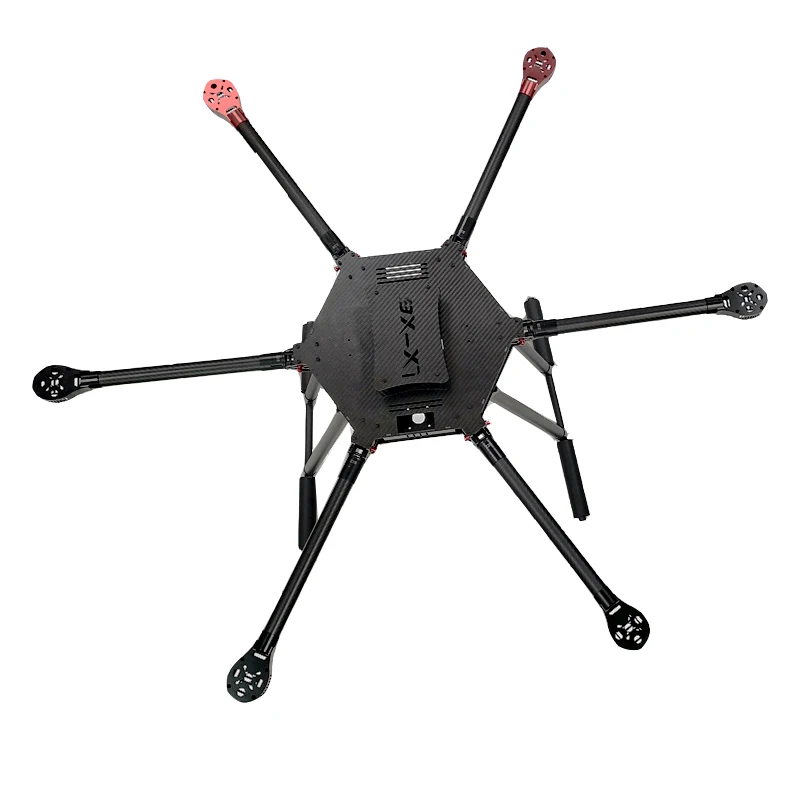 Flyroun LXX6 TL6X003 6 aixs full carbon fiber umbrella folding 6 axis hexacopter frame kit with carbon fiber landing ski tripod