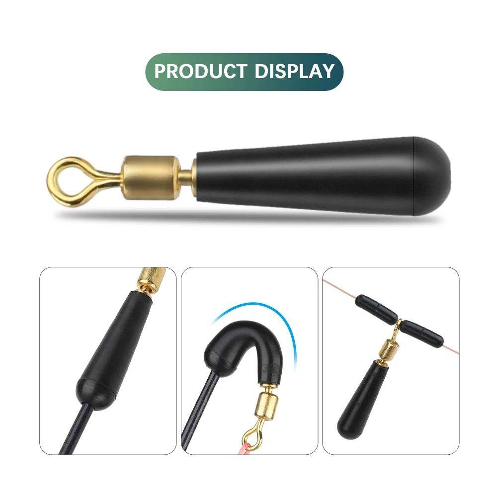 DNDYUJU 50X Fishing Gear Block Rotation Drift Fishing Floats Accessory Bobber Copper Rubber Tools Fish Float Fishing Float Base