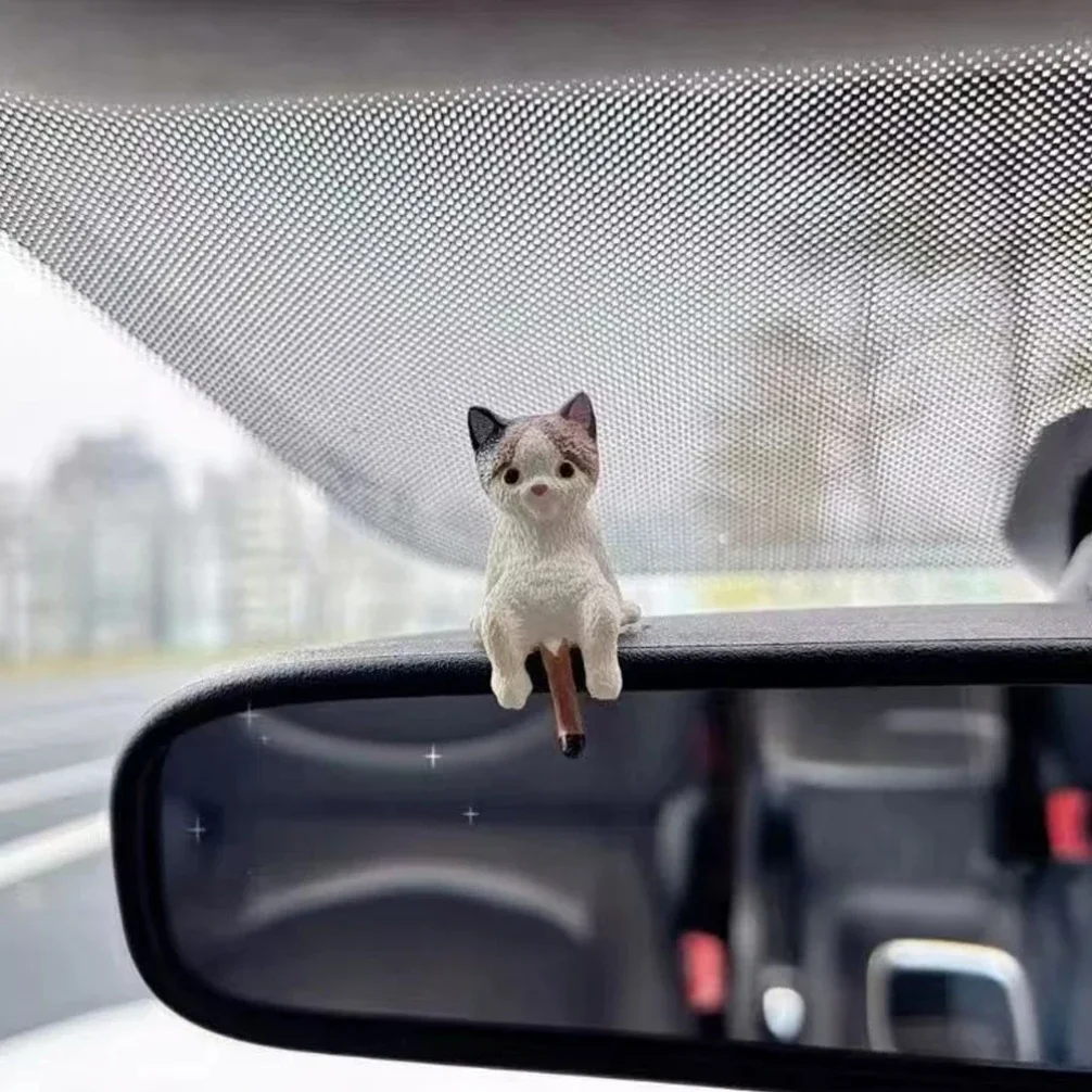 

Funny Sleeping Cats Car Center Console PVC Ornaments Navigator Screen Rearview Sleeping Kitten Ornaments Decoration Car Figurine