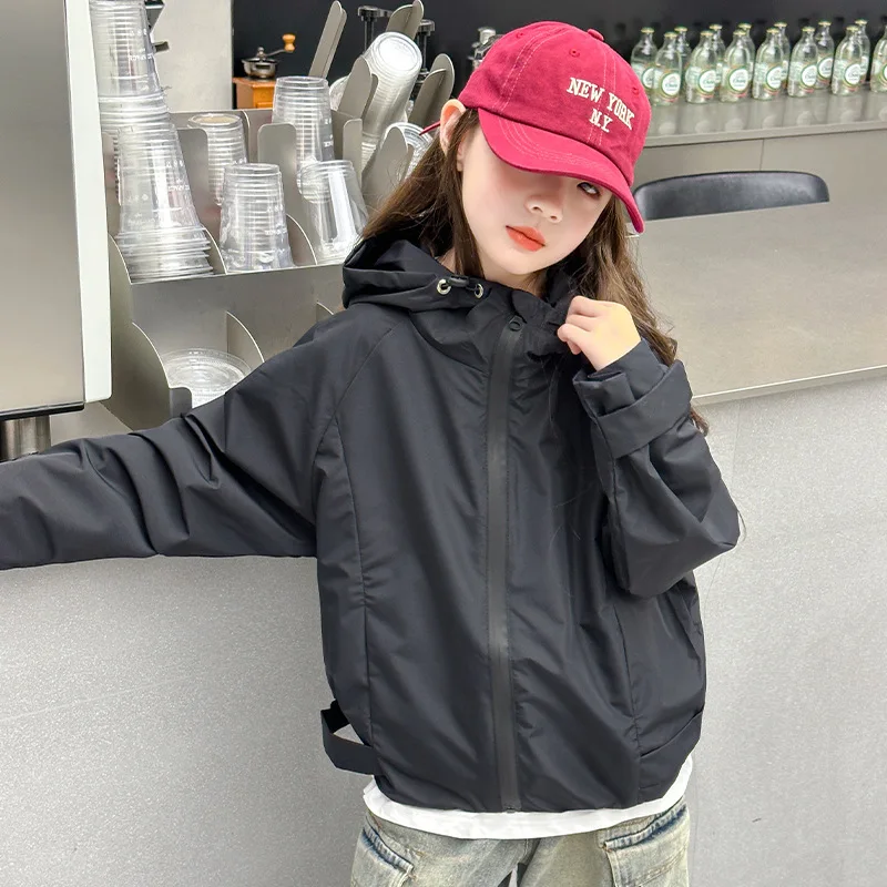 Baby Girl Top Girls Spring and Autumn Coat 2024 New Korean Children Stick Shoulder Stormtrooper Loose Fashion Comfort Coat