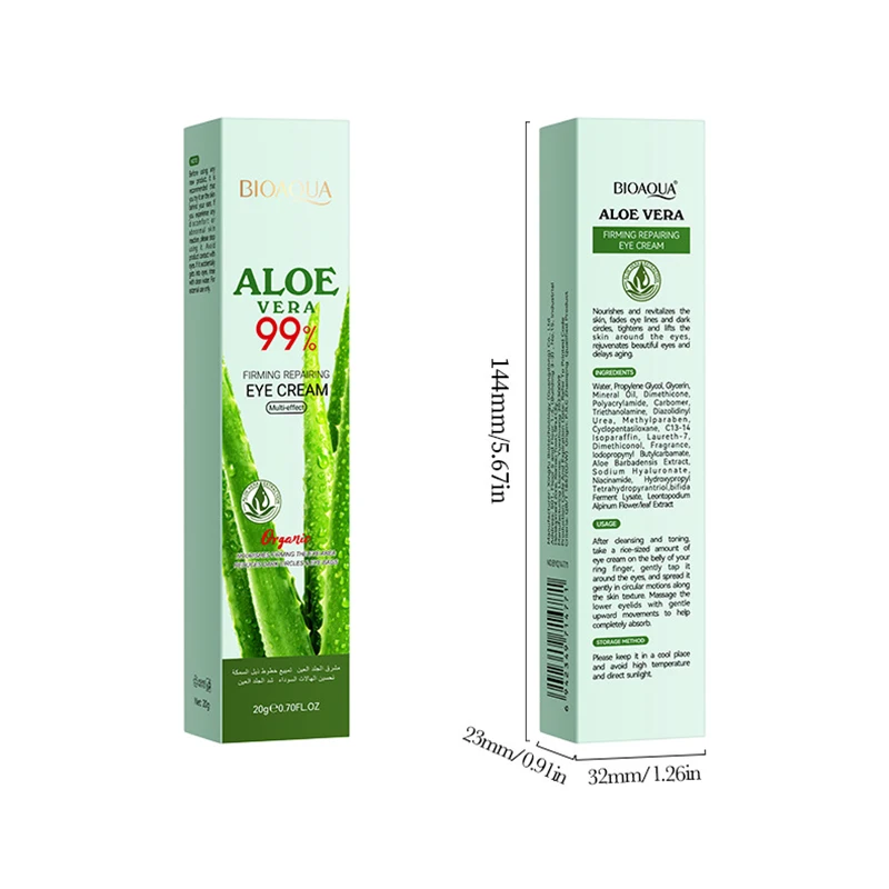 20g Aloe Vera Eye Cream Multi Effect Firming Repairing Eye Cream Removing Wrinkles Reduce Dark Circles Moisturizing Eye Cream