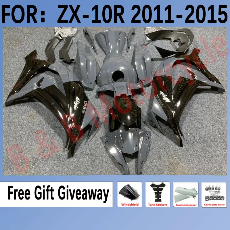 

Motorcycle ABS Injection Mold Full Fairings for Kawasaki ZX-10R ZX10R 2011-2015 11 12 13 14 15 Fairing Kits Set Grey Black