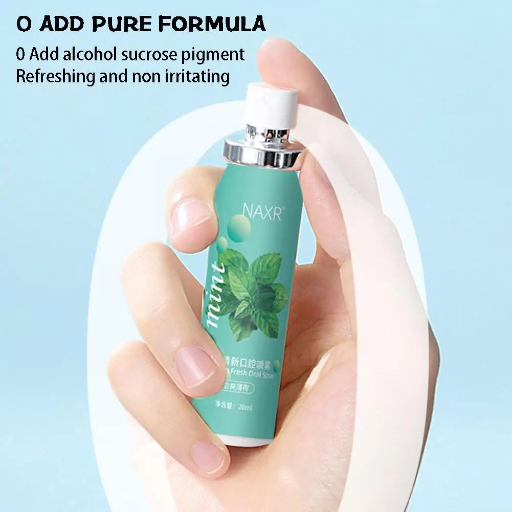 1pcs Fruity Breath Peach Mint Breath Freshener Spray 20ml Halitosis Refreshing Odor Treatment Care Mouth Liquid Spray Fresh C7O3