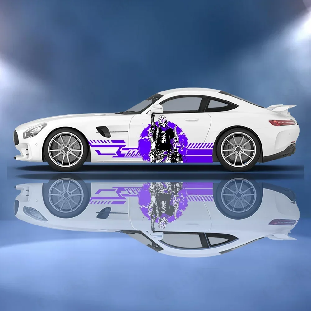 

Skull Rock Colorful Graffiti Car Vinyl Wraps Decal Self-adhesive PVC Sticker Suitable for Trucks SUV Decor Auto Accessories Gift