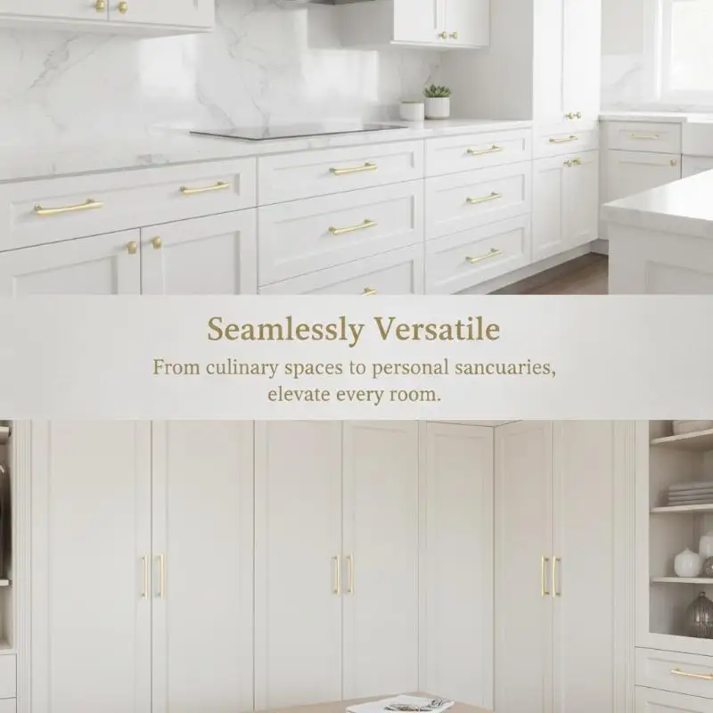 1PC Nordic Style Golden Cabinet Handle Modern Simple Luxury For Kitchen Wardrobe