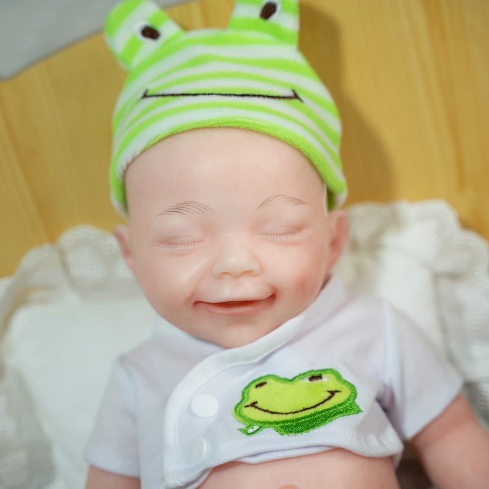 Cosdoll 40 センチメートル 100% シリコーンリボーンベビードールソフト人形未塗装少年リアルな赤ちゃん目を閉じたギフト子供のおもちゃ