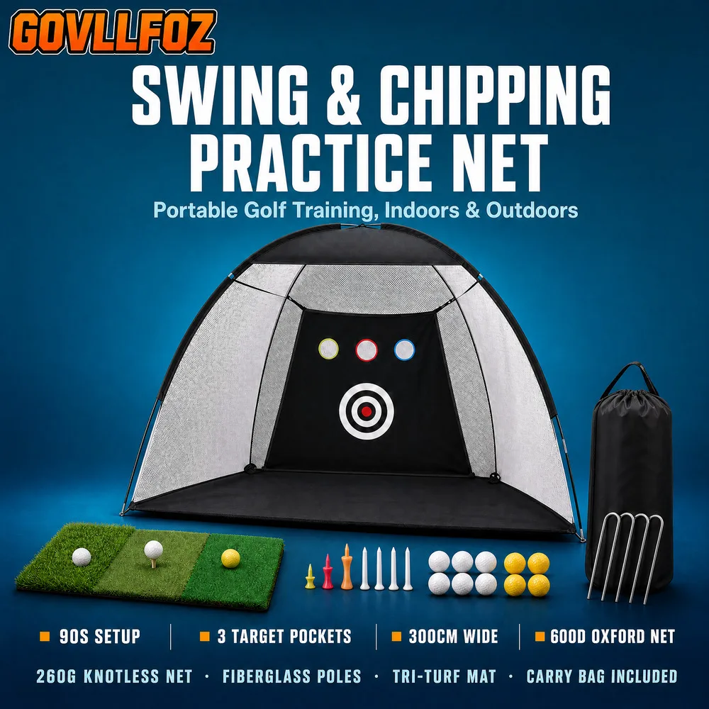 Golf Practice Net Professional Exercise Practice Hitting Cage Indoor Outdoor Golf High Impact Hitting Auxiliary Training Tool