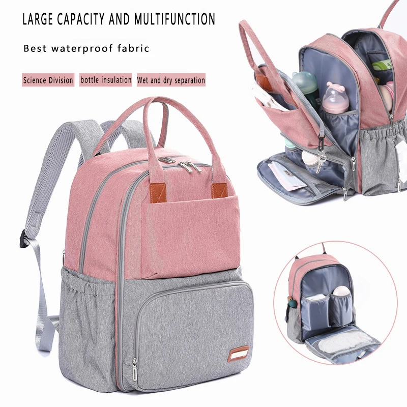 Fashion Mummy Maternity Nappy Bag Large Capacity Nappy Bag Travel Backpack Nursing Bag for Baby Care Women's Fashion Bag