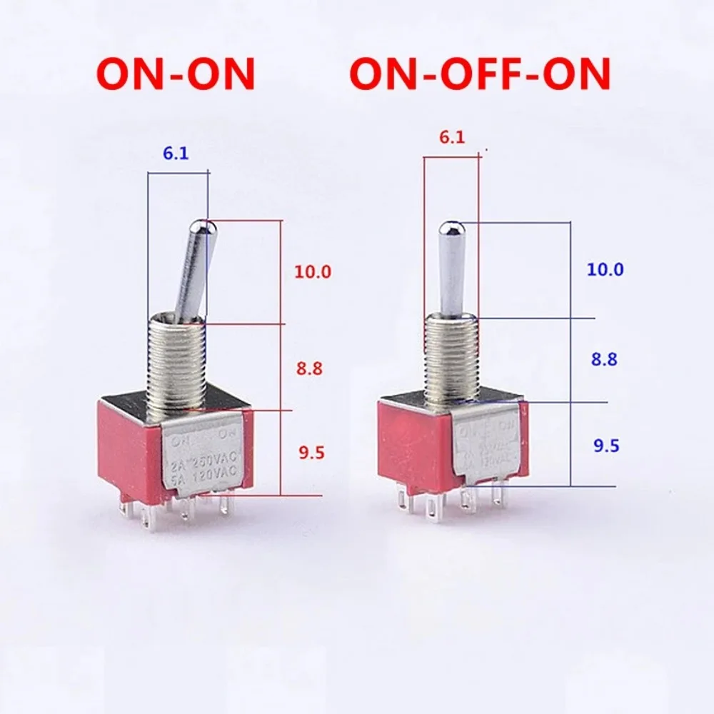 1 Piece ON-ON / ON-OFF-ON /ON-ON-ON DPDT Mini Toggle Switch for Electric Guitar or Bass CN(Origin)