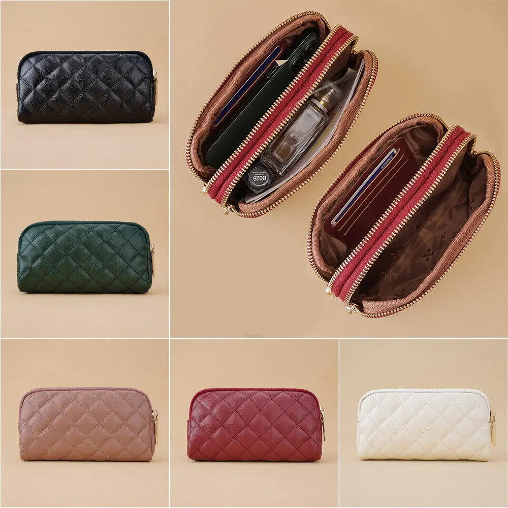 

Fashion Wallet for Women Leather Credit Card Holder with Double Zipper Large Capacity Phone Wristlet Purse Wallet Pocket
