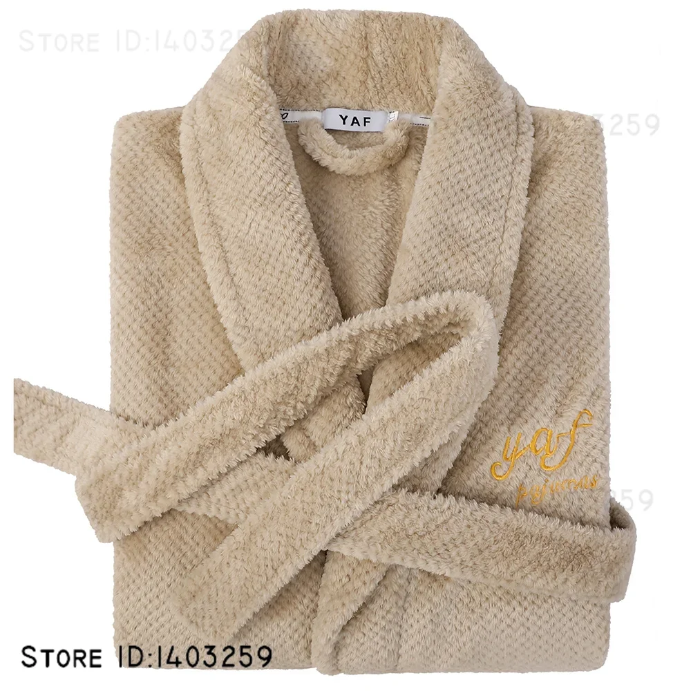 

Winter Thicken Flannel Robe Sleepwear Men's Women's Sexy Bathrobe Kimono Gown Yukata Loose Couple Coral Fleece Warm Homewear