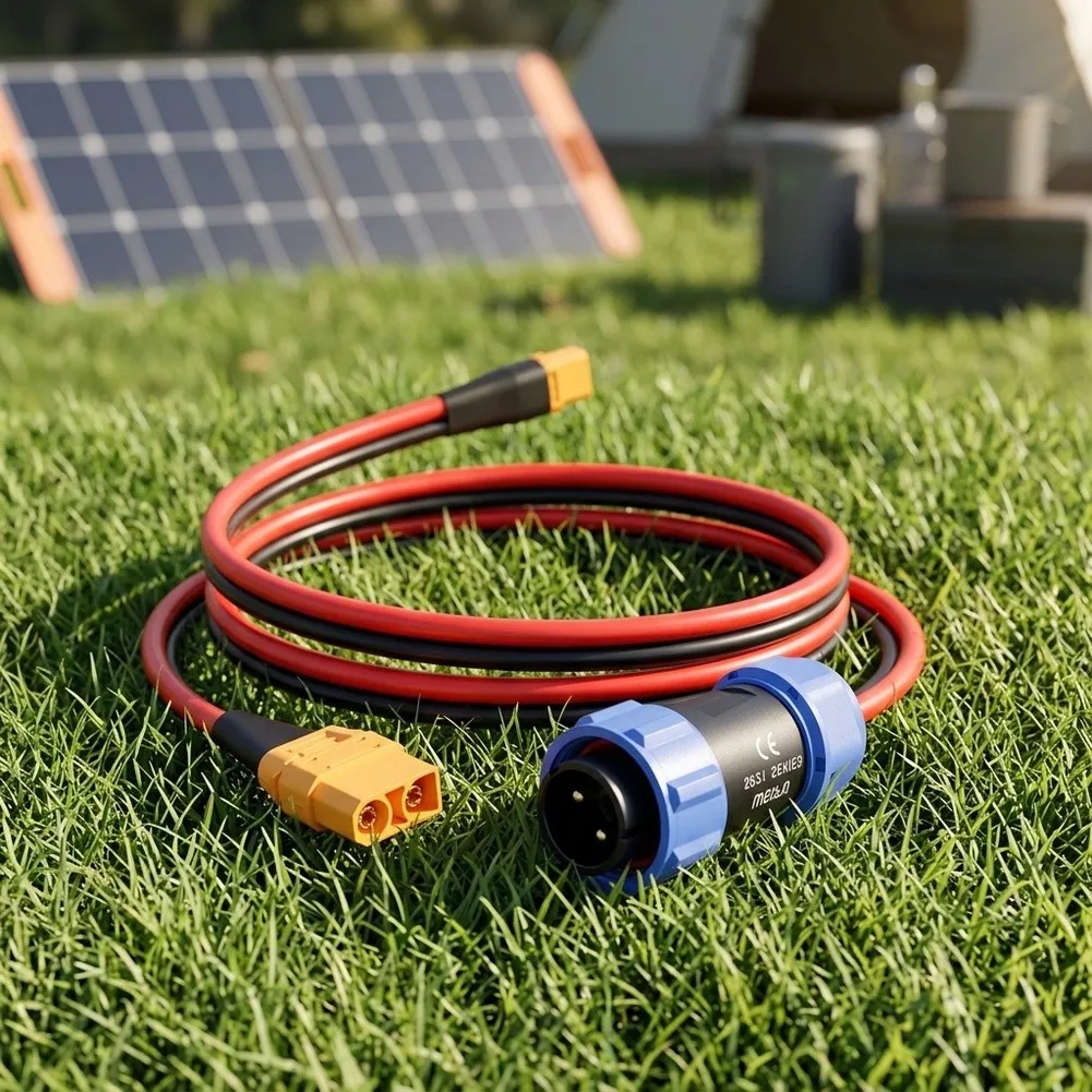 12AWG Extension Wire 2-Pin Power Cable Built-in Sealing Ring High-purity Tinned Copper 3.0FT For Rugged Conditions