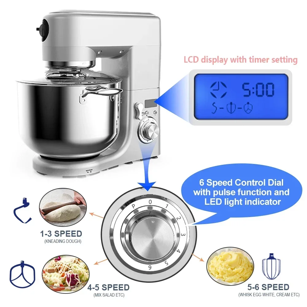 1500w 10l Professional Home Kitchen Appliances Electric Cake Dough Planetary Stand Mixer Food Mixers