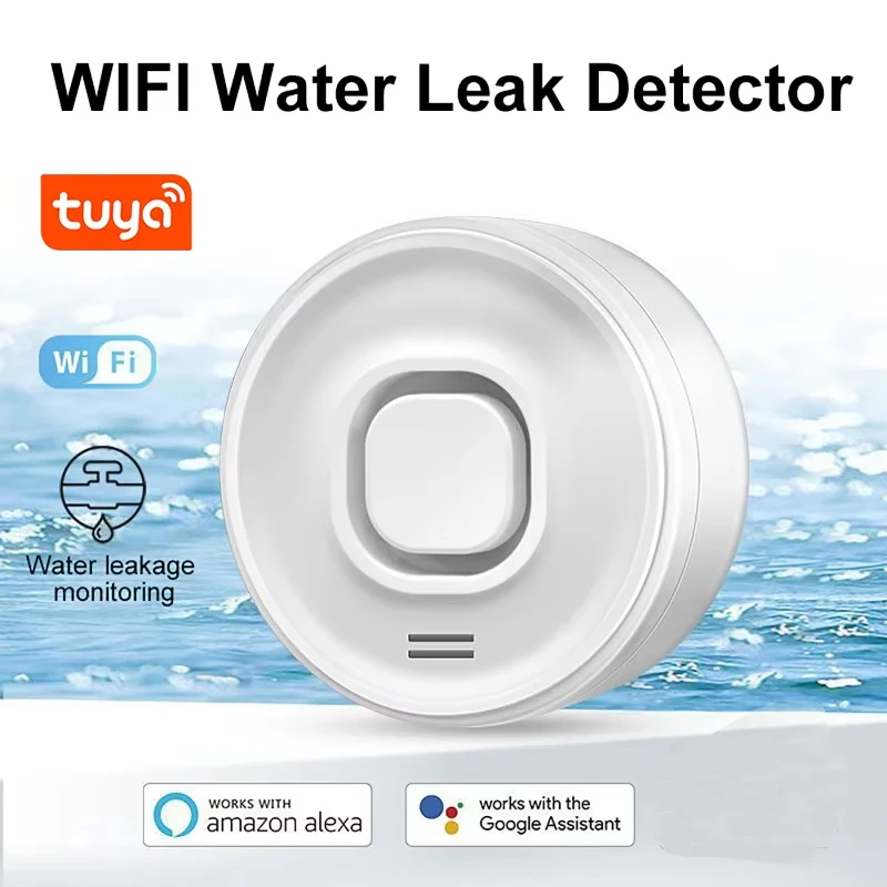 

Tuya Wi-Fi детектор утечки воды датчик уровня воды 100 дБ сигнализация высокого объема приложение оповещения в реальном времени легкая настройка для домашней безопасности