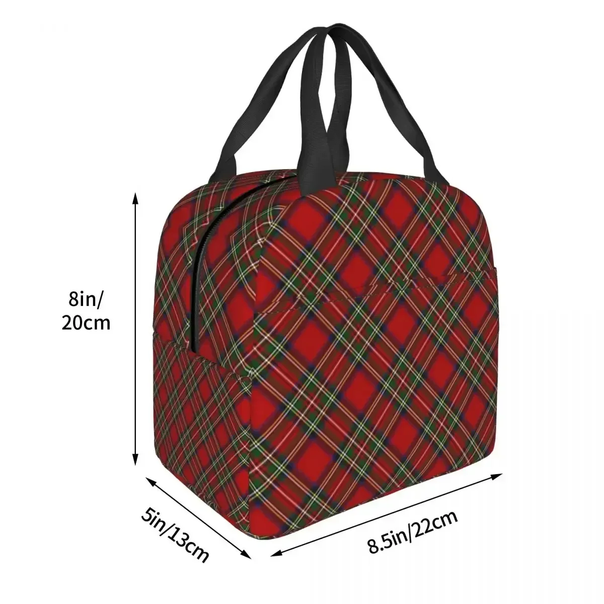 Royal Stewart Tartan Cross Plaid Insulated Lunch Bags Picnic Bags Thermal Cooler Lunch Box Lunch Tote for Woman Work Kids School