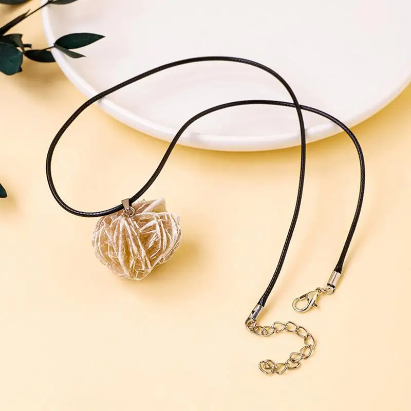 Crystal Pendant Necklace Desert Rose Crystal Necklace Crystal Pendant Jewelry Necklace Crystal Jewelry Retro Necklace For Women