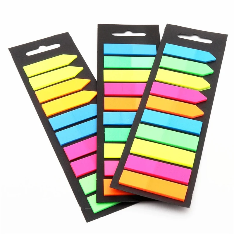 200pc Color Sticky Notes Memo Pad Notes Index Transparent Post Stickers Bookmarks Notepad School Office Home Stationery Supplies