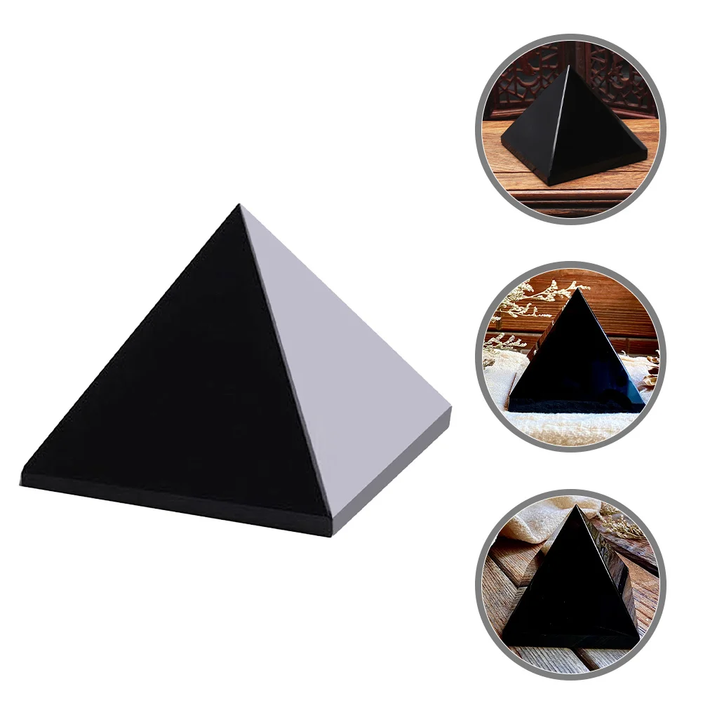 

Compact Obsidian Crystal Pyramid for Anxiety Relief Wear-Resistant Meditation Stone Multi-Function Decorative