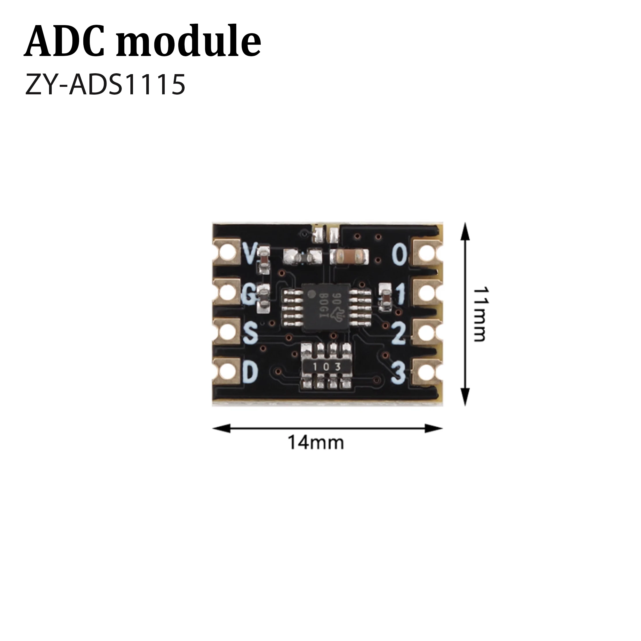 1/2PCS-ZY ADS1115 Four 16-bit ADC Module I2C Communication Module ADC Sampling Channel ADS1115 Chip