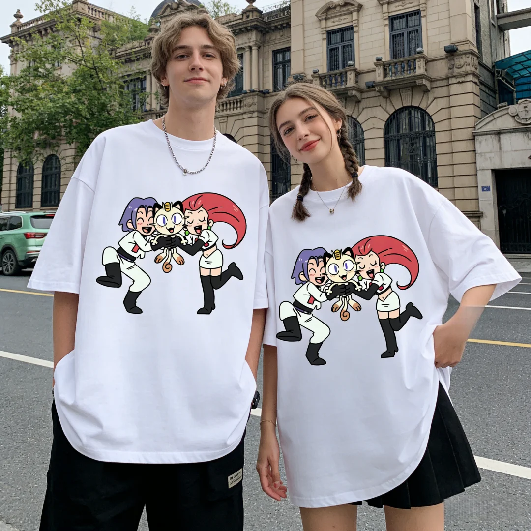 camiseta-unissex-casual-com-estampa-team-rocket-meowth-2026-nova-colecao-para-homens-mulheres-criancas-e-familia-blusas-de-manga-curta-estilo-streetwear-para-casais