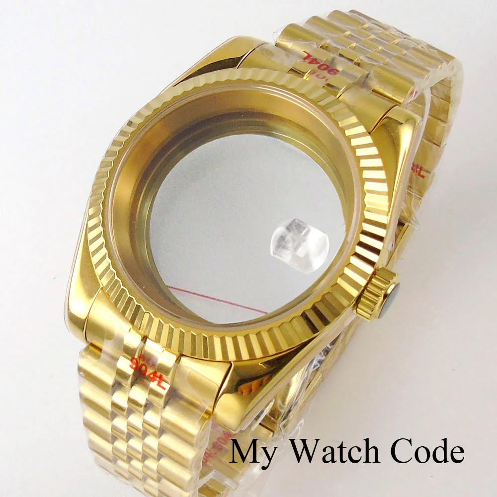 36mm 39mm Fluted Curved Watch Case for NH34 NH35 NH36 NH38 NH39 NH70 NH72 ETA2824 PT5000 MINGZHU DG MIYOTA Bracelet Strap