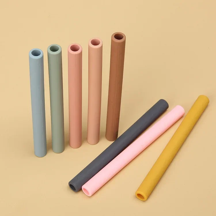 Straight Drinking Straws Silicone Reusable Bubble Tea Straws Long Drink straw Set Coffee Drink Creative Straight Straw 1Pc