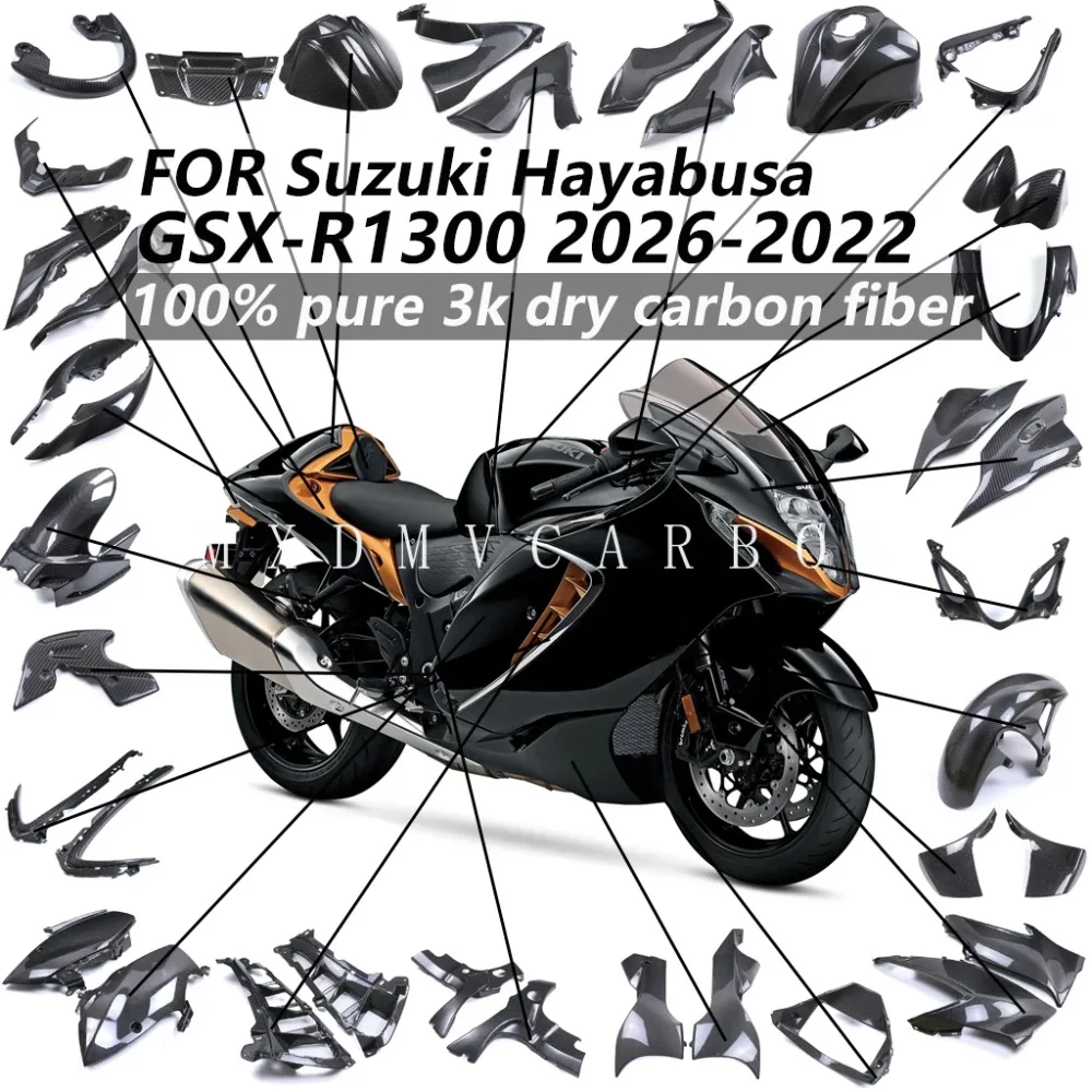 

For Suzuki GSX-R1300 2026-2022 Hayabusa ΙΙΙ Motorcycle carbon fiber Fender Fuel Tank Cover Side Panel Bike Full Fairing Kits