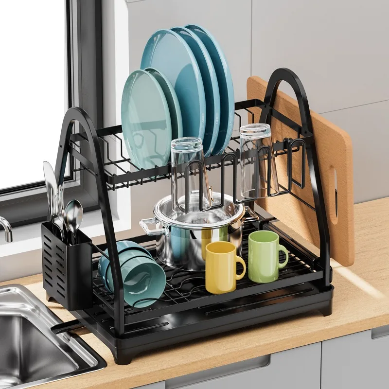 

Kitchen Dish Storage Rack Multifunctional Bowl Dish Drain Rack Household Countertop Organizer Space Saving Dish Drying Holder