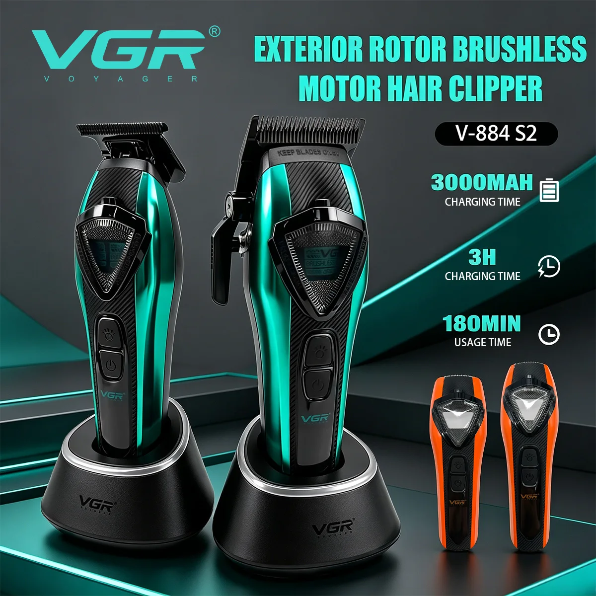 VGR haarschneidemaschine harrschneidemaschine haarschneidemaschine männer Haarschneidemaschine Verstellbar Haartrimmer Außenläufermotor Kabellos Haarschneider Digitalanzeige Haarschneider für Herren