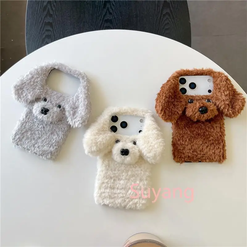 Lindo perro de peluche caniche cachorro fundas de piel suave para Xiaomi 17 Pro Max Mi Poco F8 Pro F6 F5 M7 M6 5G M5 M4 X7 X6 X5 X3 NFC cubiertas para el cabello