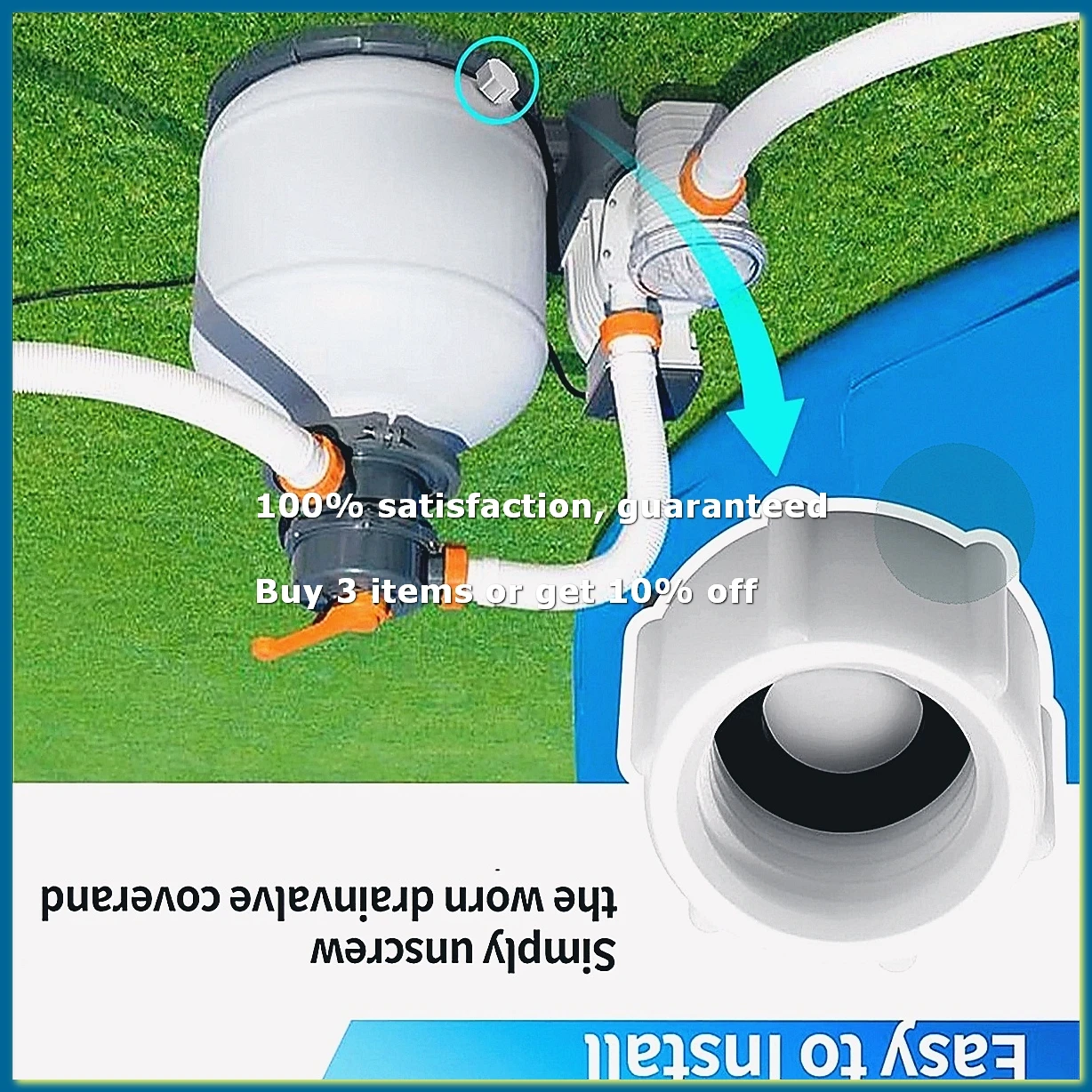 Sand Filter Drain Plug Replacement Valve Cap with O-Ring for 11456 Sand Filter Pump Pool Valve Parts-A49I