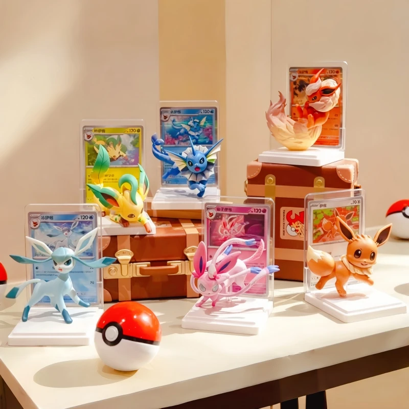 Heiß: 100% Original Pkm Sammelkartenspiel Karten-Illustrationsfiguren-Sammlung Vol.3 Serie Eevee's Figurenset Sammelüberraschungsspielzeug