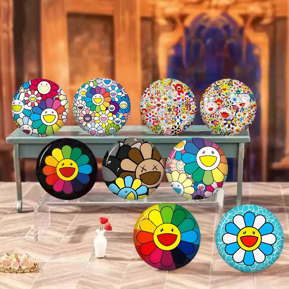 Flower T-Takashi Art M-Murakami Tinplate Soft Button Pin Brooch Metal Badge Custom Jewelry Accessories Hat Bag Lapel