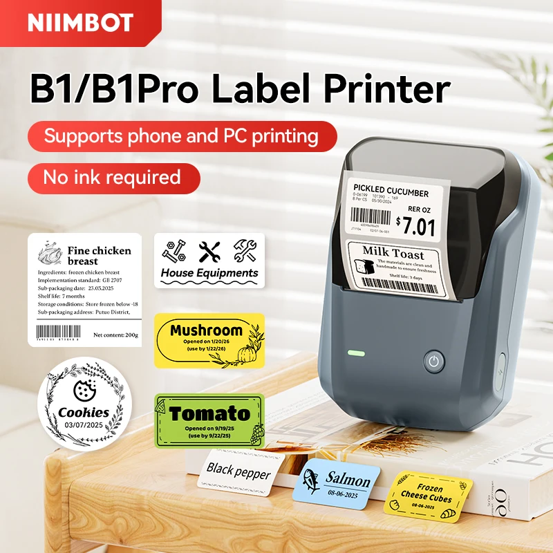 Niimbot B1/B1 PRO Thermal Label Printer Wireless Self-adhesive Bluetooth Inkless Label Maker for Business Price-Tag Sticker