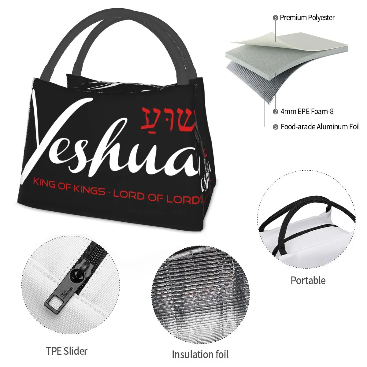 Yeshua Jesus Christian Portable insulation bag for Cooler Food Office Pinic Container