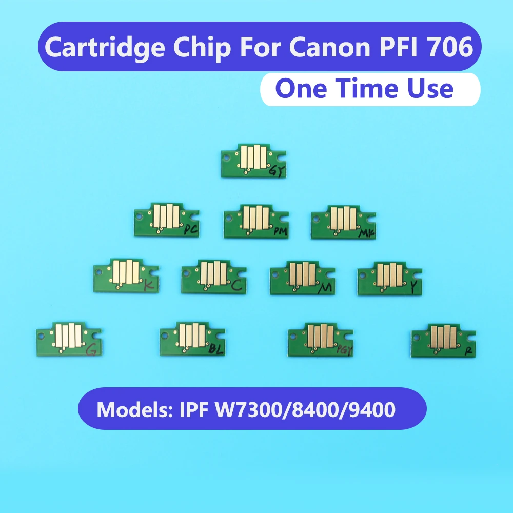 

PFI 706 PFI-706 Ink Cartridge Chip For Canon IPF8400 IPF8410 IPF-8400 IPF9400 IPF-9400 IPF-8410 printer PFI706 Cartridge chip