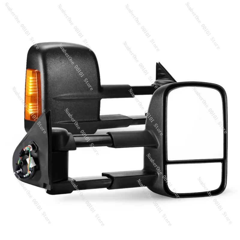 Black Pair Extendable Towing Mirrors For Hilux 2015-On