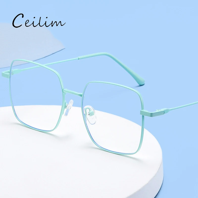 

Oversized Prescription Reading Glasses Transparent Large Square Frames Computer Anti Blue Light Glasses High Quality Counter