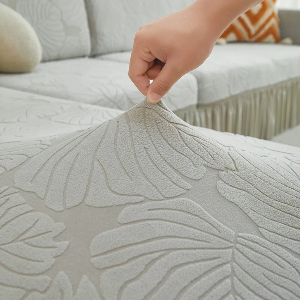 Leaf Jacquard Arm Chair Cover Elastic Dust-proof Seat Covers Seat Protection Slip-resistant Armchair Slipcover for Living Room