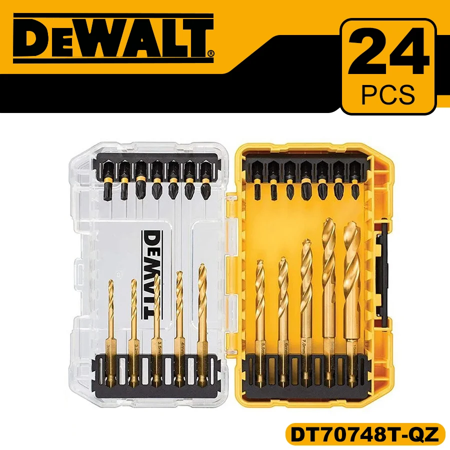 

DEWALT FLEXTORQ 24-Piece Set Power Screwdriver Bits Impact Resistant Titanium Plated Twist Drill Power Tool Accessories DT70748T