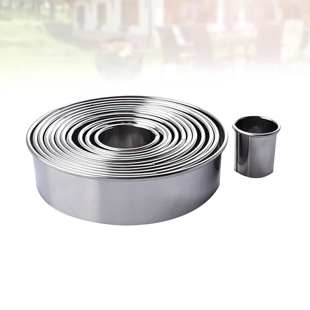

1Set Cookie Mold Biscuit Cutter Stainless Steel Round Shape Baking Mold for Fondant Dough Fruit Pancakes Bread Sandwich Making