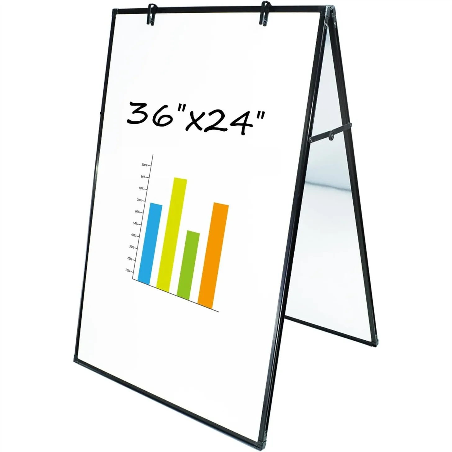 

Double Sided Magnetic Dry Erase Board 36x24 Inch, Whiteboard Easel with Black Aluminum Frame, Flipchart Hooks for Office School