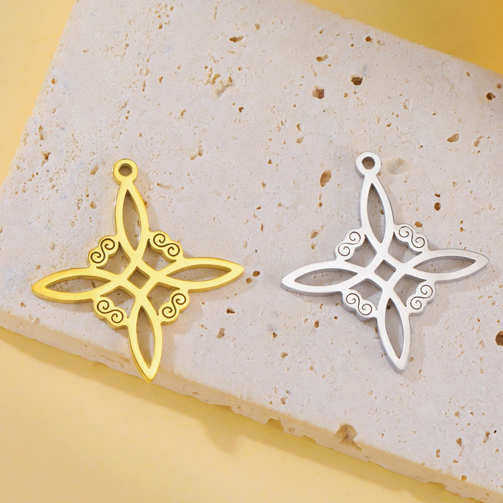 Dawapara Edelstahl Hexenknoten Charms für Halskette Ohrringe Trinity Knot Religiöse Symbole Anhänger DIY Schmuckherstellung – Detail 10