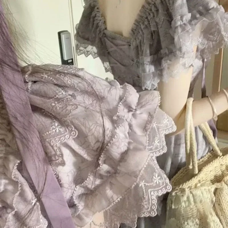 Jupe princesse douce et moelleuse de Style français, robe d'été florale, nouveau Design, taille cintrée, Slim, gâteau moelleux, robes Lolita