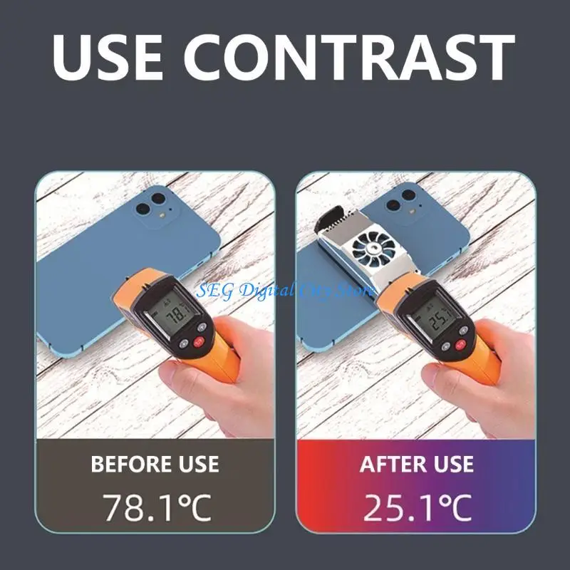 

U75B Cooling System Low Noise Heatsink for 4-6.7inch Cellphone Back Clip Cooling Fan