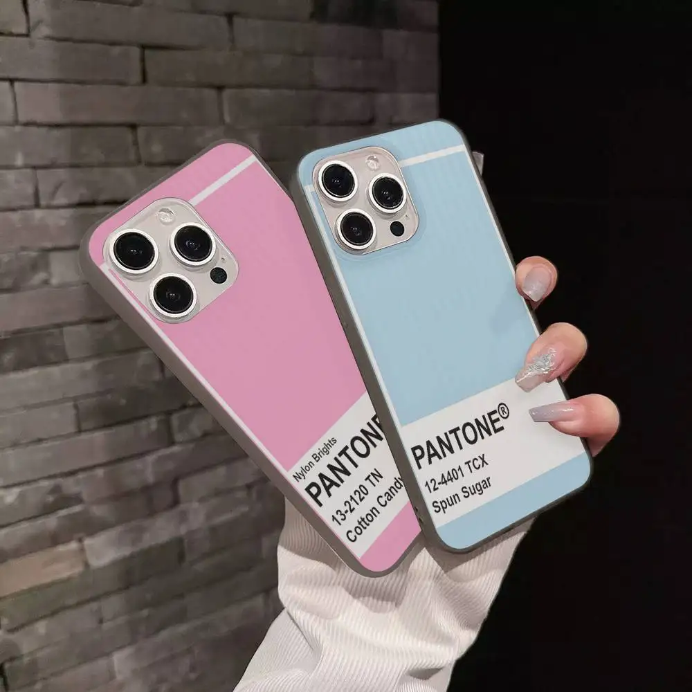 

Pantone Candy Color Phone Case For IPhone 17 16 15 14 Plus 11 12 13 Pro Max Shockproof Protection Soft Back Cover
