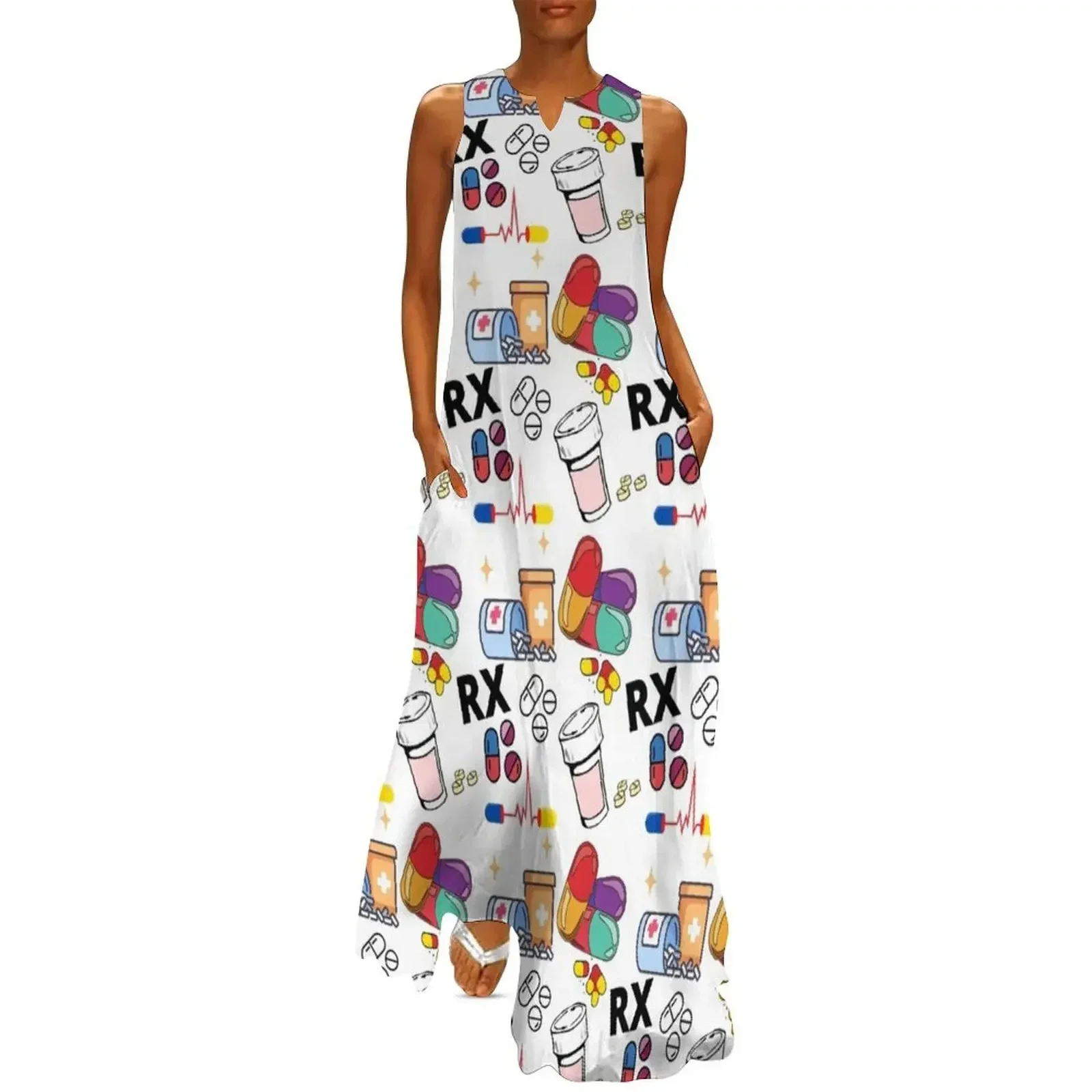 

Pharmacy Pattern Pills RX Long Dress dresses for women 2025 dress party night dresses summer woman 2025 Dress